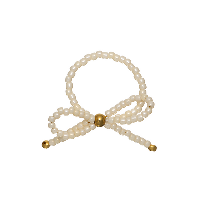 Pierścionek Kokardka Kość słoniowa