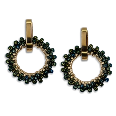 Kolczyki Grinch w kole